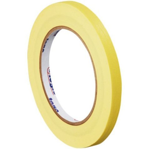 Tape Logic Tape Logic® Masking Tape, 4.9 Mil, 1/4" x 60 yds., Yellow, 12/Case T93100312PKY